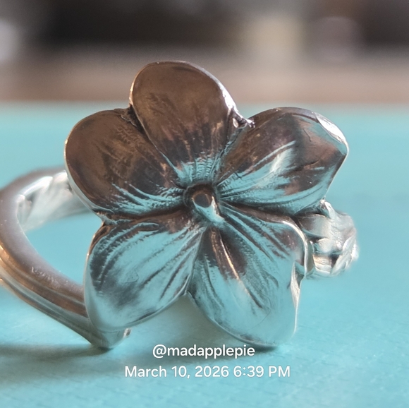 1885 Tiffany & Co. Violet Spoon Ring In Sterling Sulver Luxury Flower #68 - Picture 5 of 15